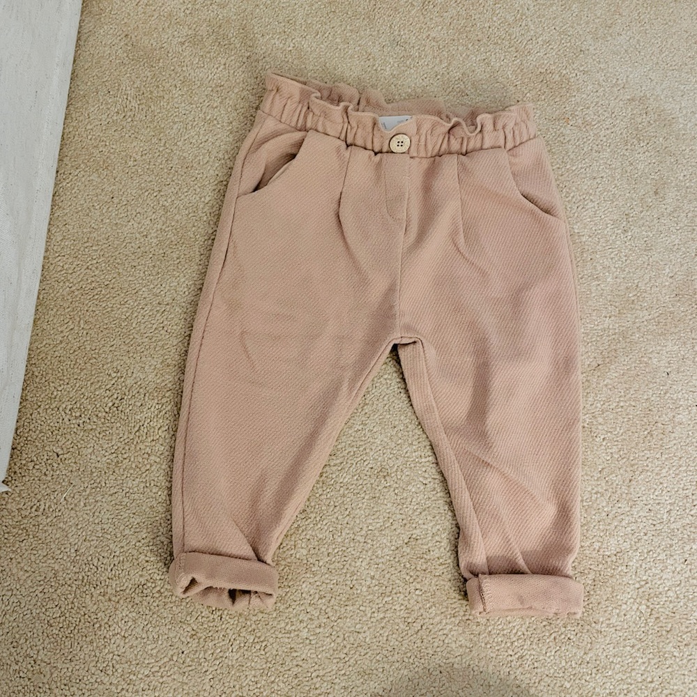 Zara Kids - Size 12M - Pink Paper-bag Pants